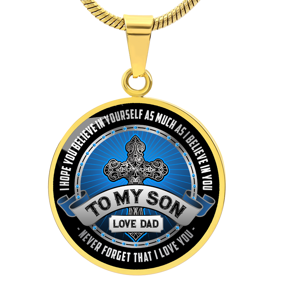 Luxury Graphic Circle Necklace - To My Son-