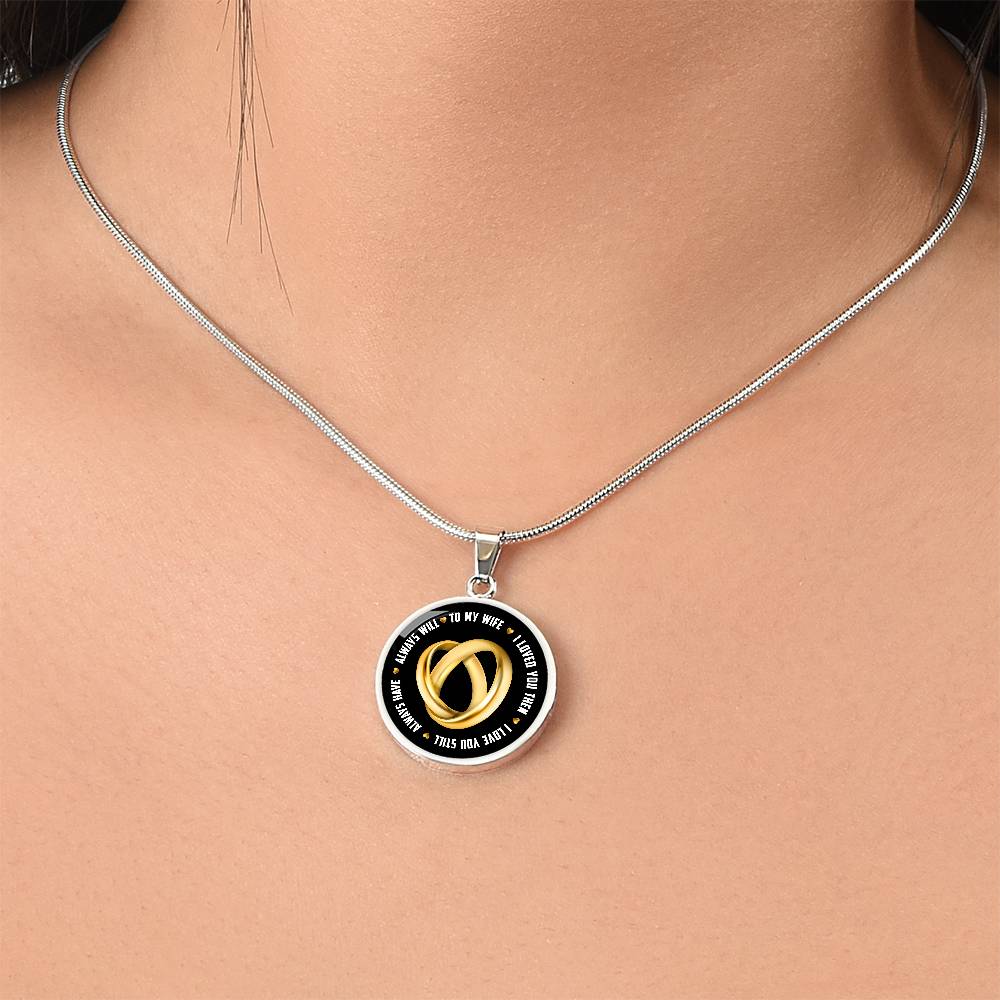 Luxury Graphic Circle Necklace - To My Wife