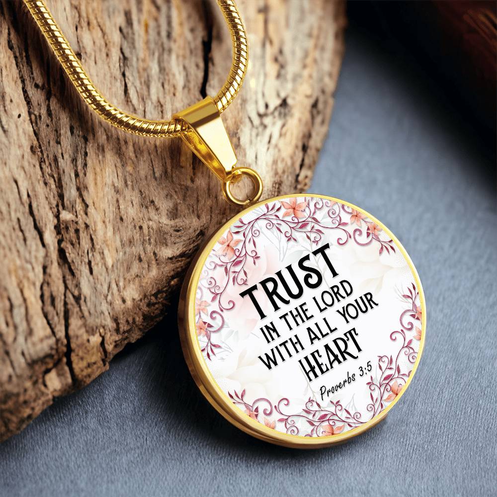 Luxury Graphic Circle Necklace - Trust in the lord