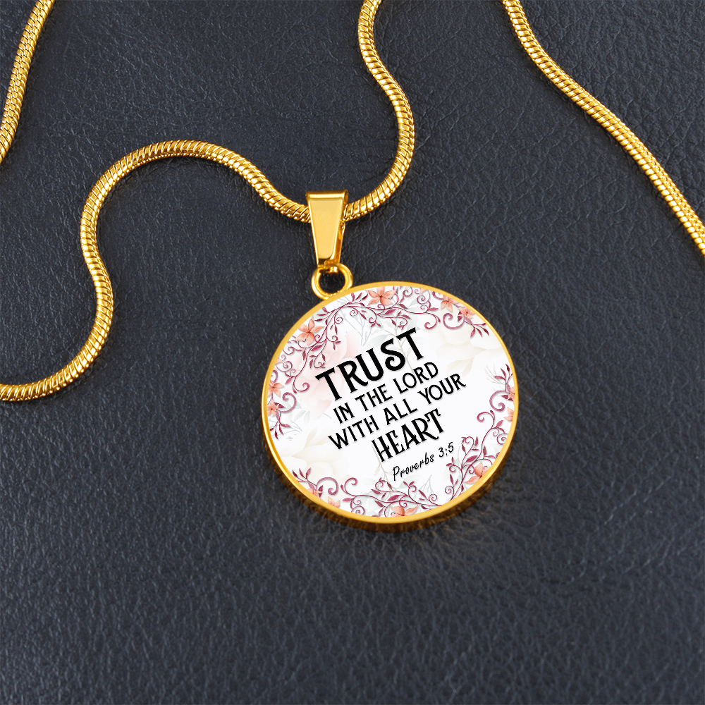 Luxury Graphic Circle Necklace - Trust in the lord