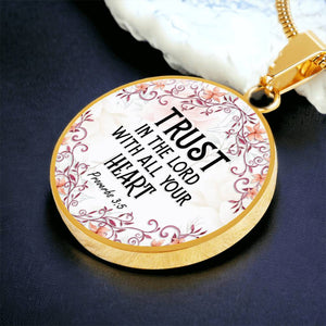 Luxury Graphic Circle Necklace - Trust in the lord