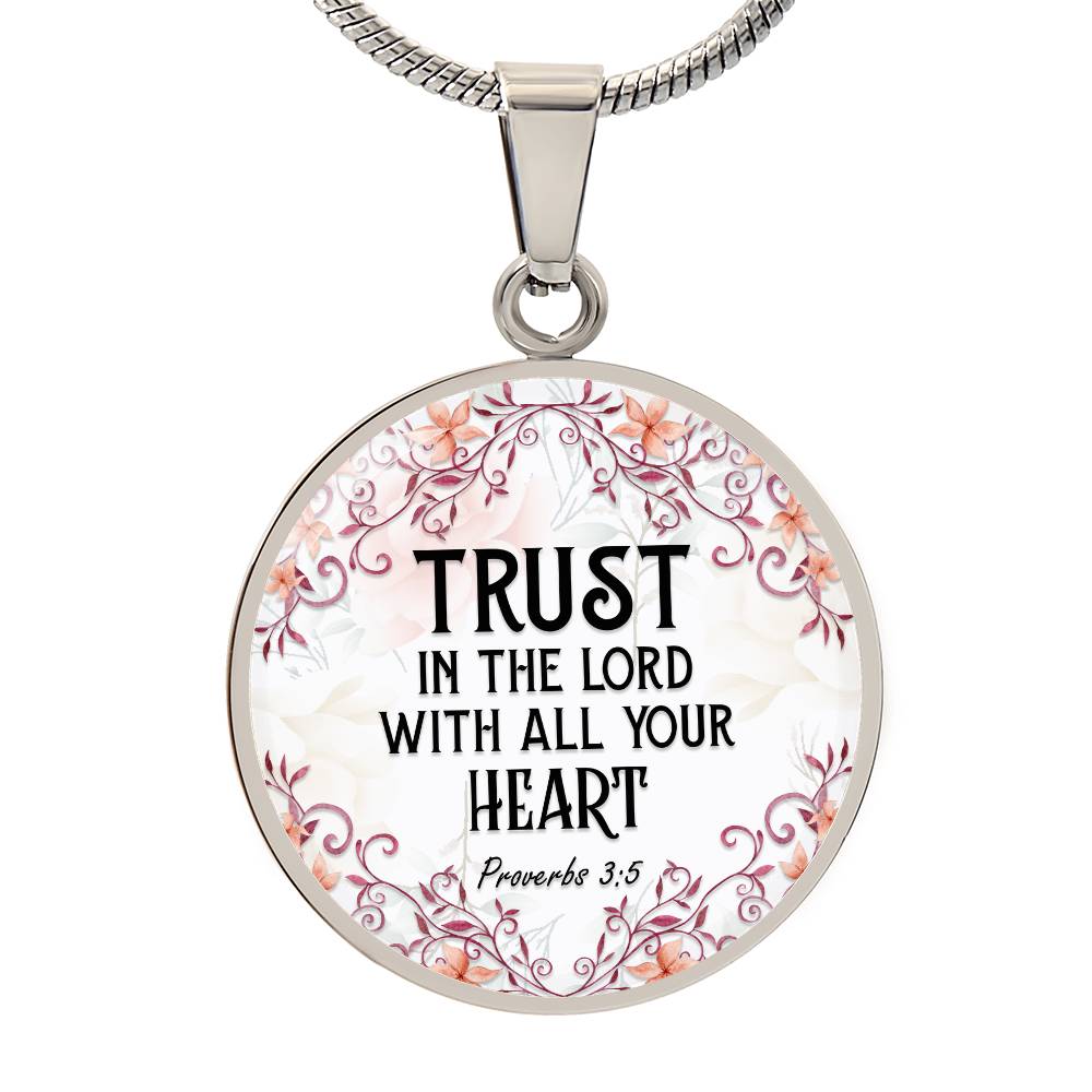 Luxury Graphic Circle Necklace - Trust in the lord