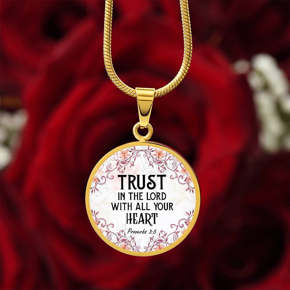 Luxury Graphic Circle Necklace - Trust in the lord