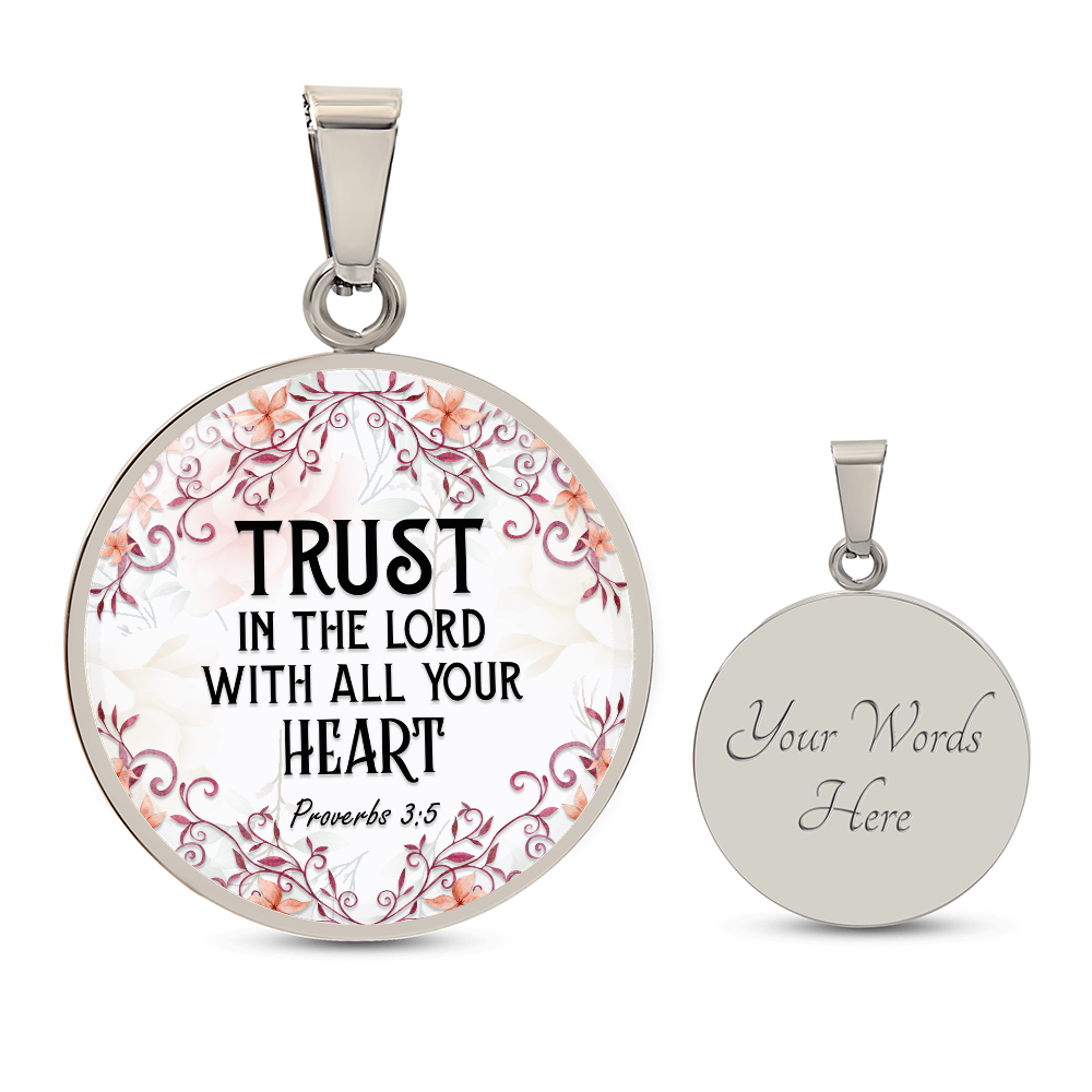 Luxury Graphic Circle Necklace - Trust in the lord