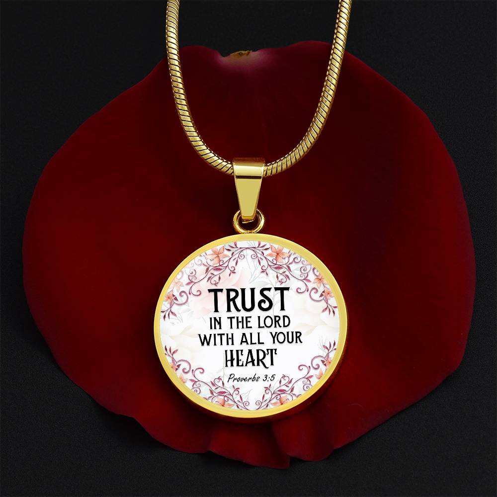 Luxury Graphic Circle Necklace - Trust in the lord