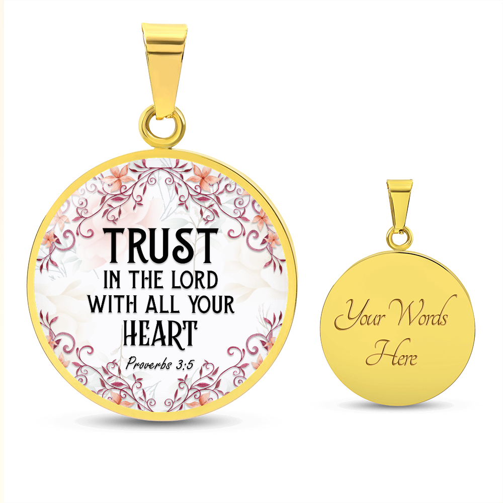 Luxury Graphic Circle Necklace - Trust in the lord