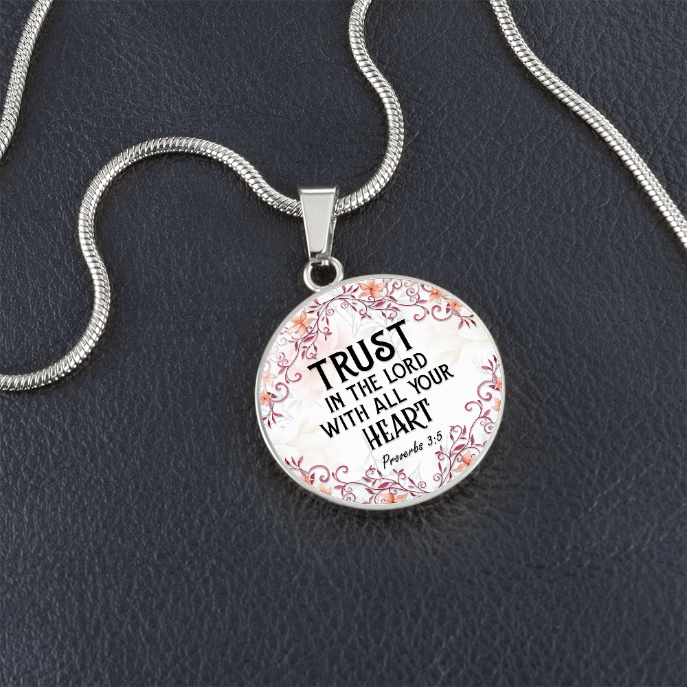 Luxury Graphic Circle Necklace - Trust in the lord