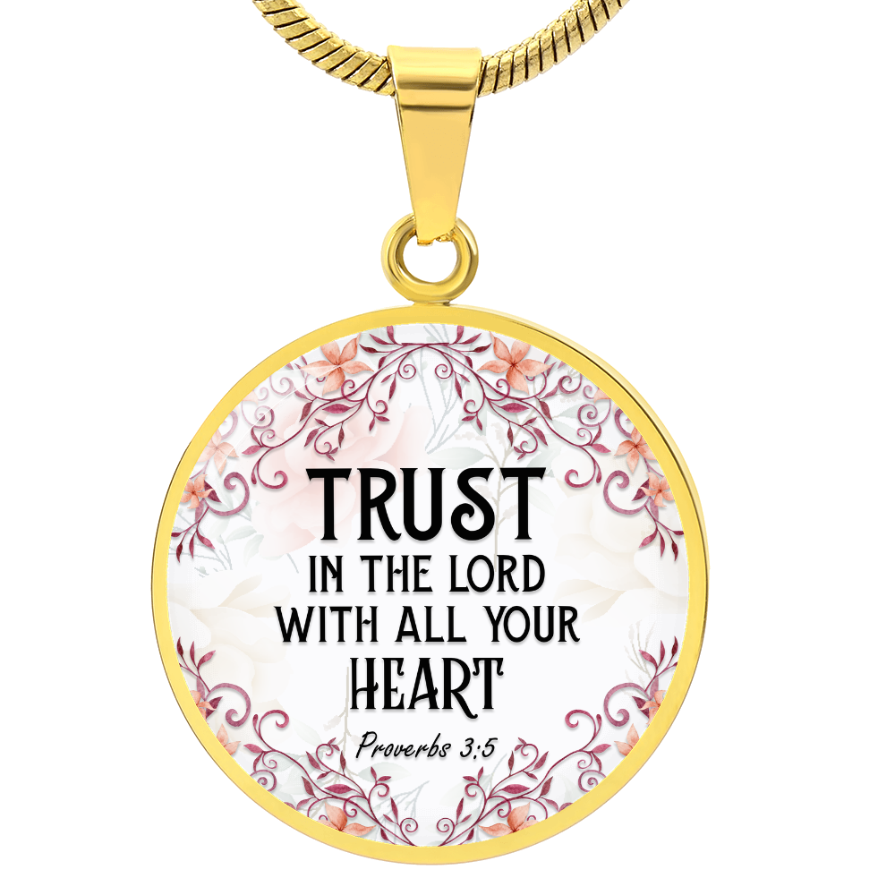 Luxury Graphic Circle Necklace - Trust in the lord