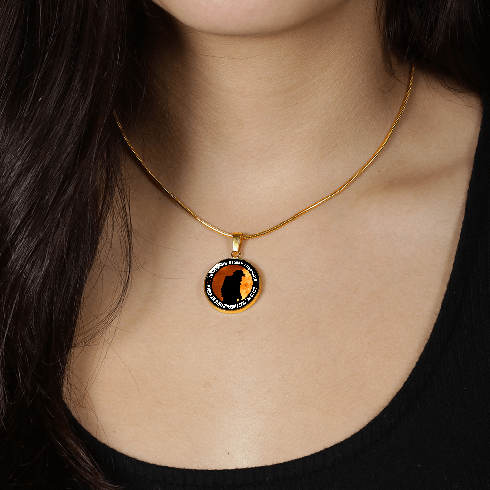 Luxury Graphic Circle Necklace - firefighter round