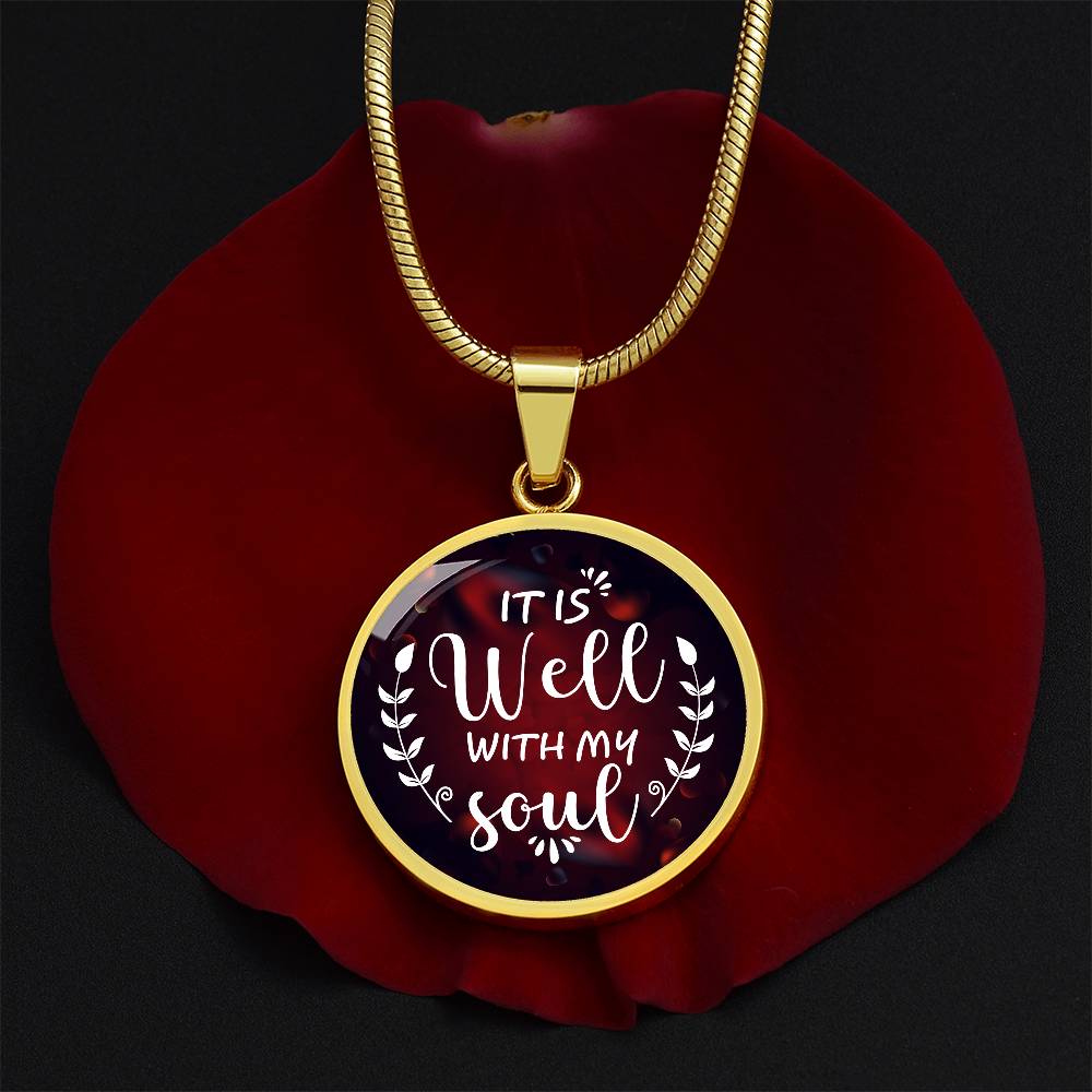 Luxury Graphic Circle Necklace - it is well with my soul