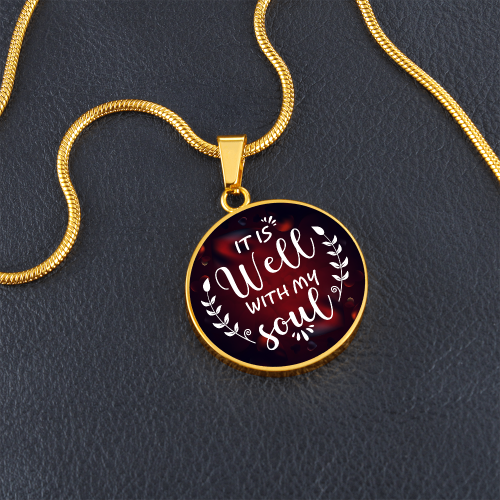 Luxury Graphic Circle Necklace - it is well with my soul