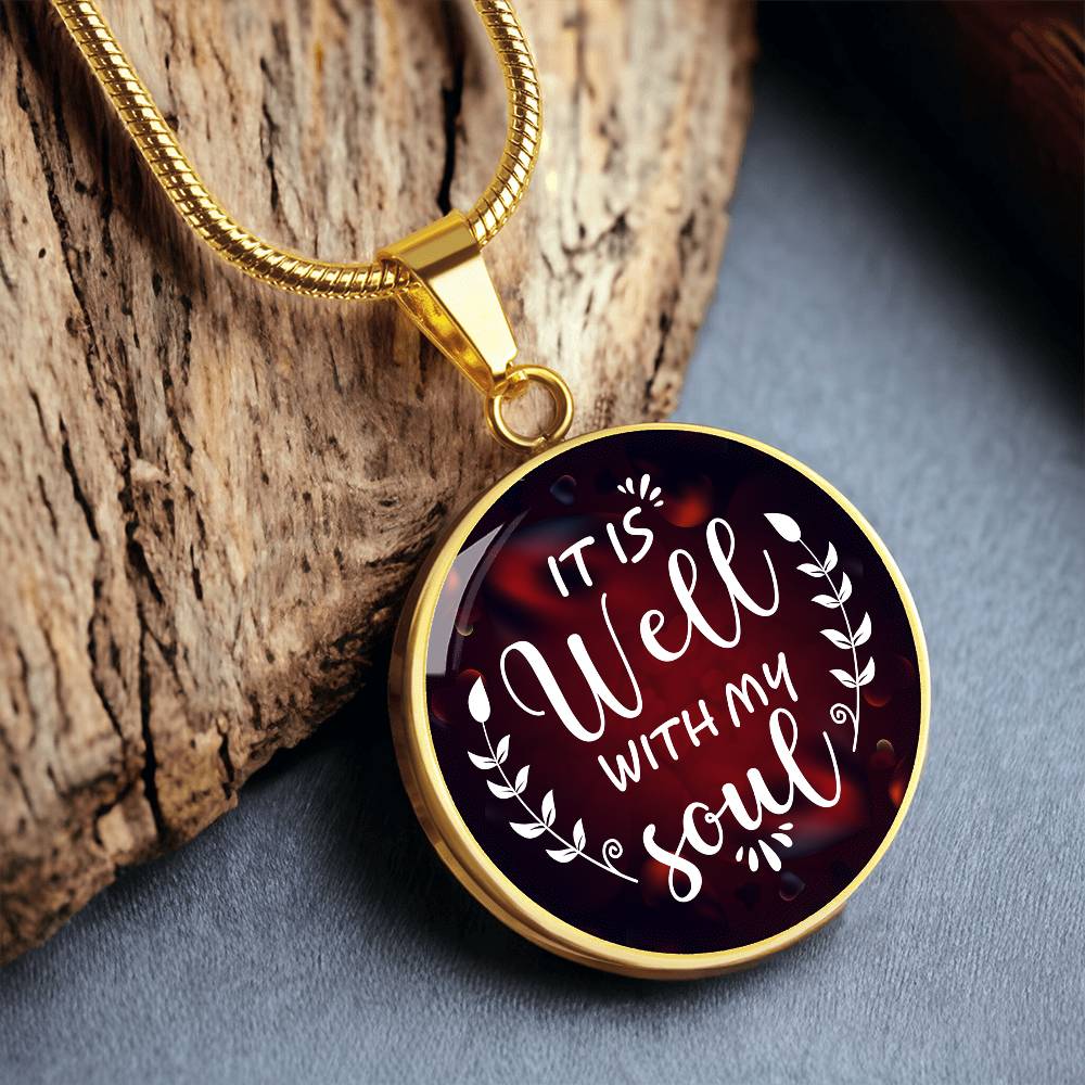 Luxury Graphic Circle Necklace - it is well with my soul