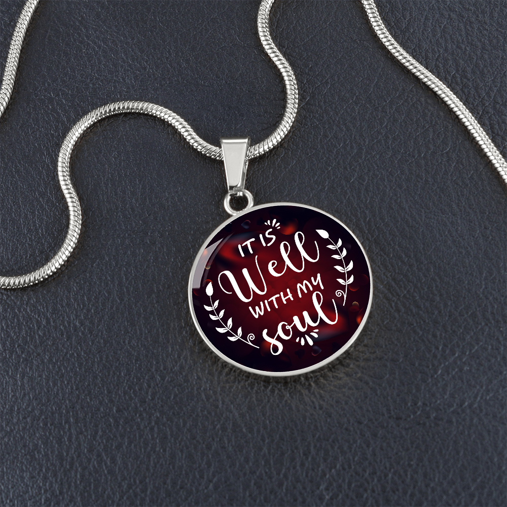 Luxury Graphic Circle Necklace - it is well with my soul