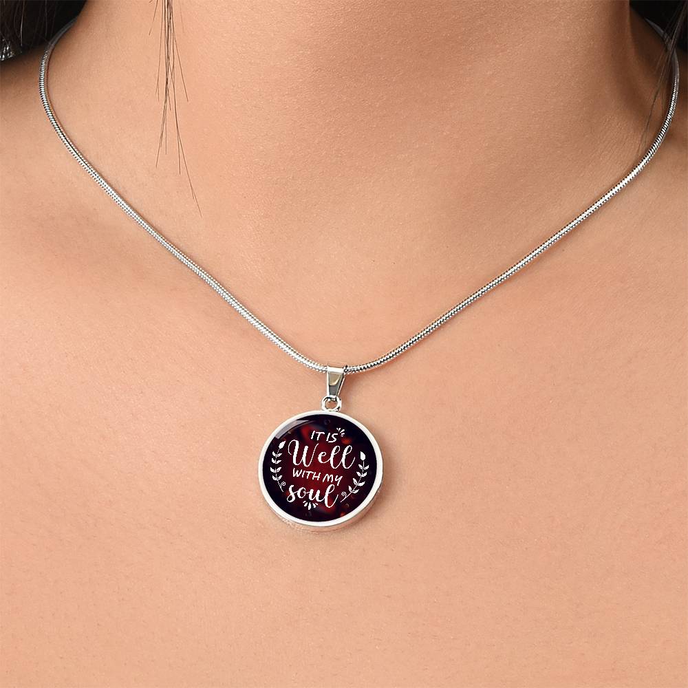 Luxury Graphic Circle Necklace - it is well with my soul