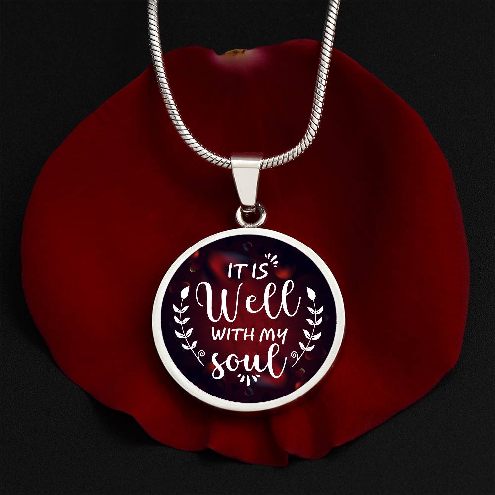 Luxury Graphic Circle Necklace - it is well with my soul