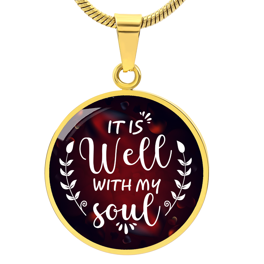 Luxury Graphic Circle Necklace - it is well with my soul