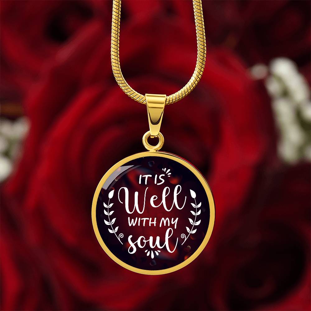 Luxury Graphic Circle Necklace - it is well with my soul