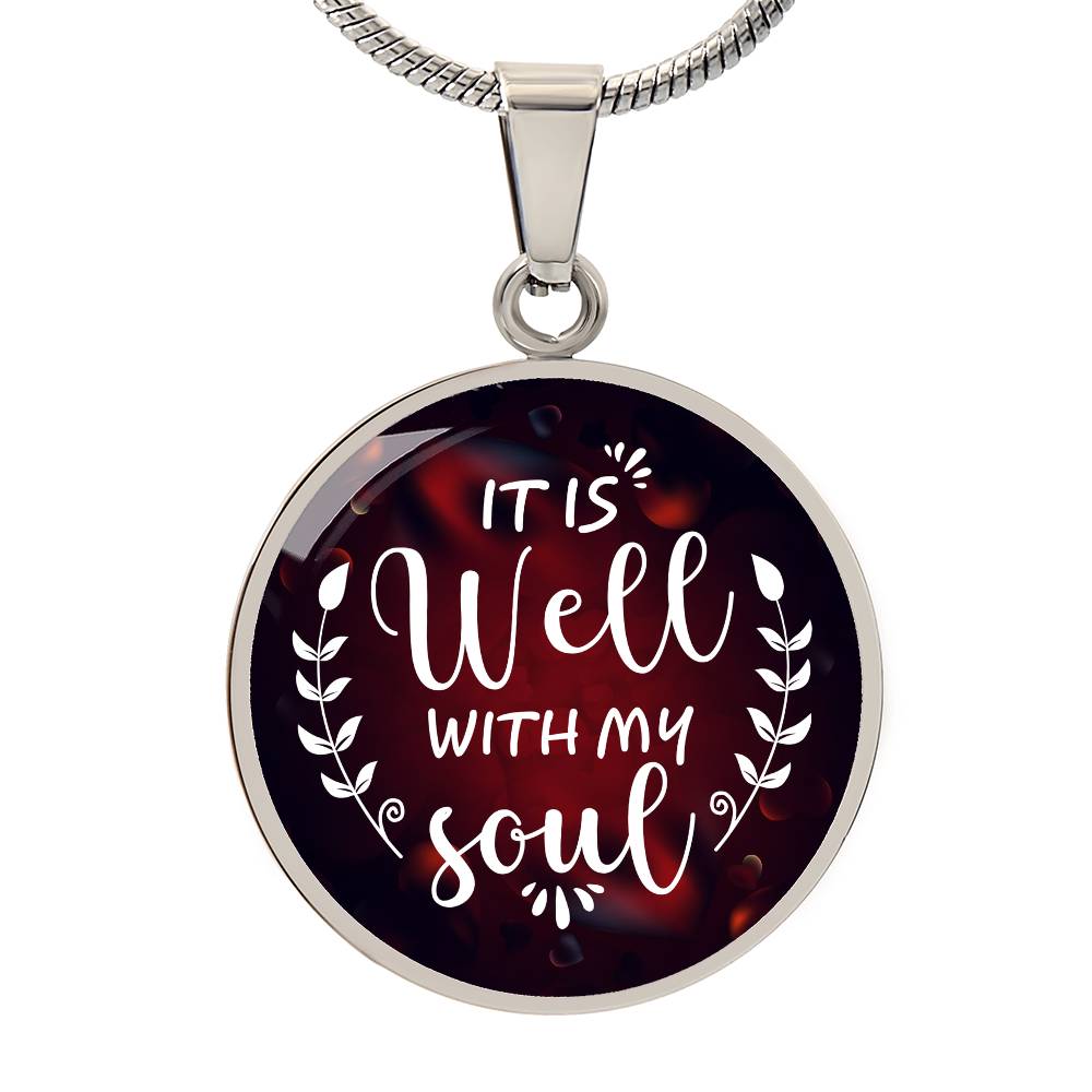 Luxury Graphic Circle Necklace - it is well with my soul