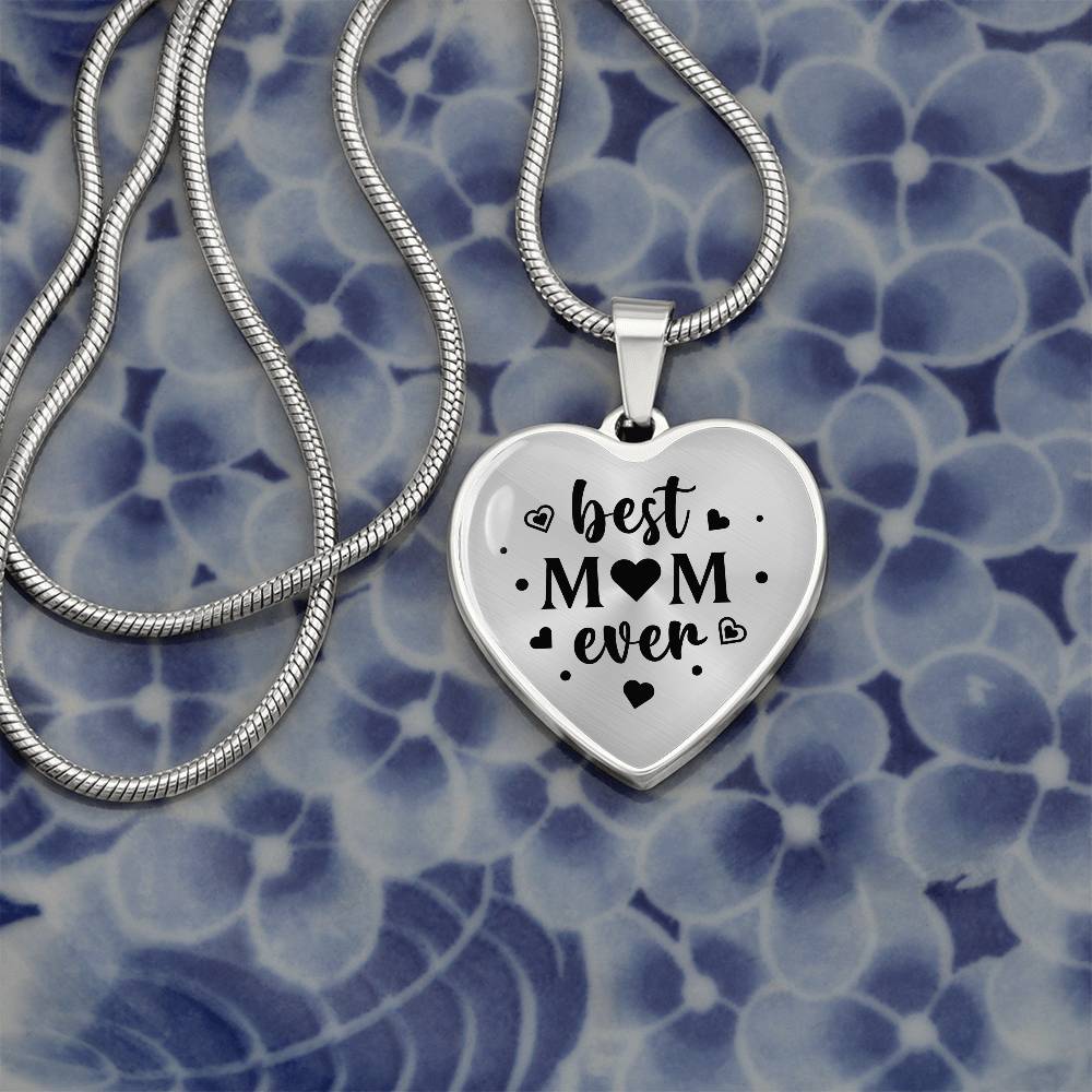 Luxury Graphic Heart Necklace - Best Mom Ever