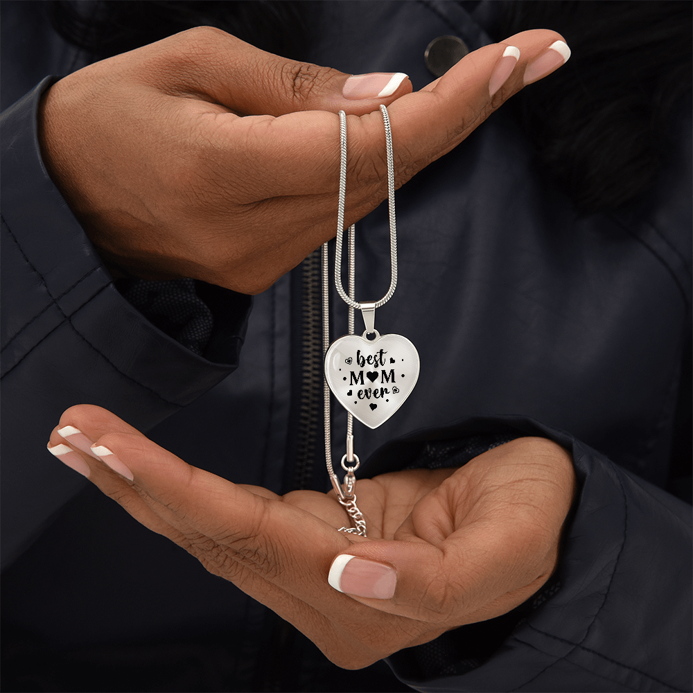 Luxury Graphic Heart Necklace - Best Mom Ever