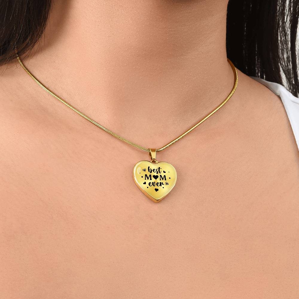 Luxury Graphic Heart Necklace - Best Mom Ever