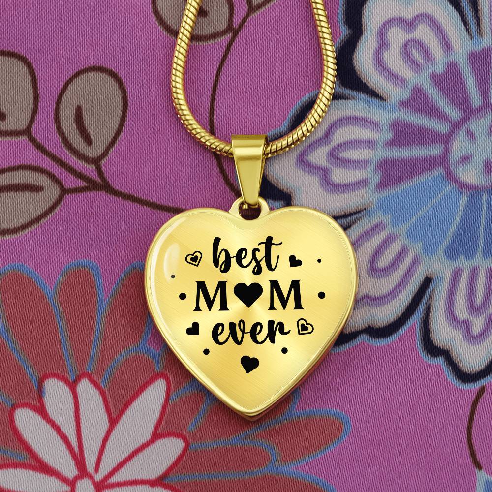 Luxury Graphic Heart Necklace - Best Mom Ever