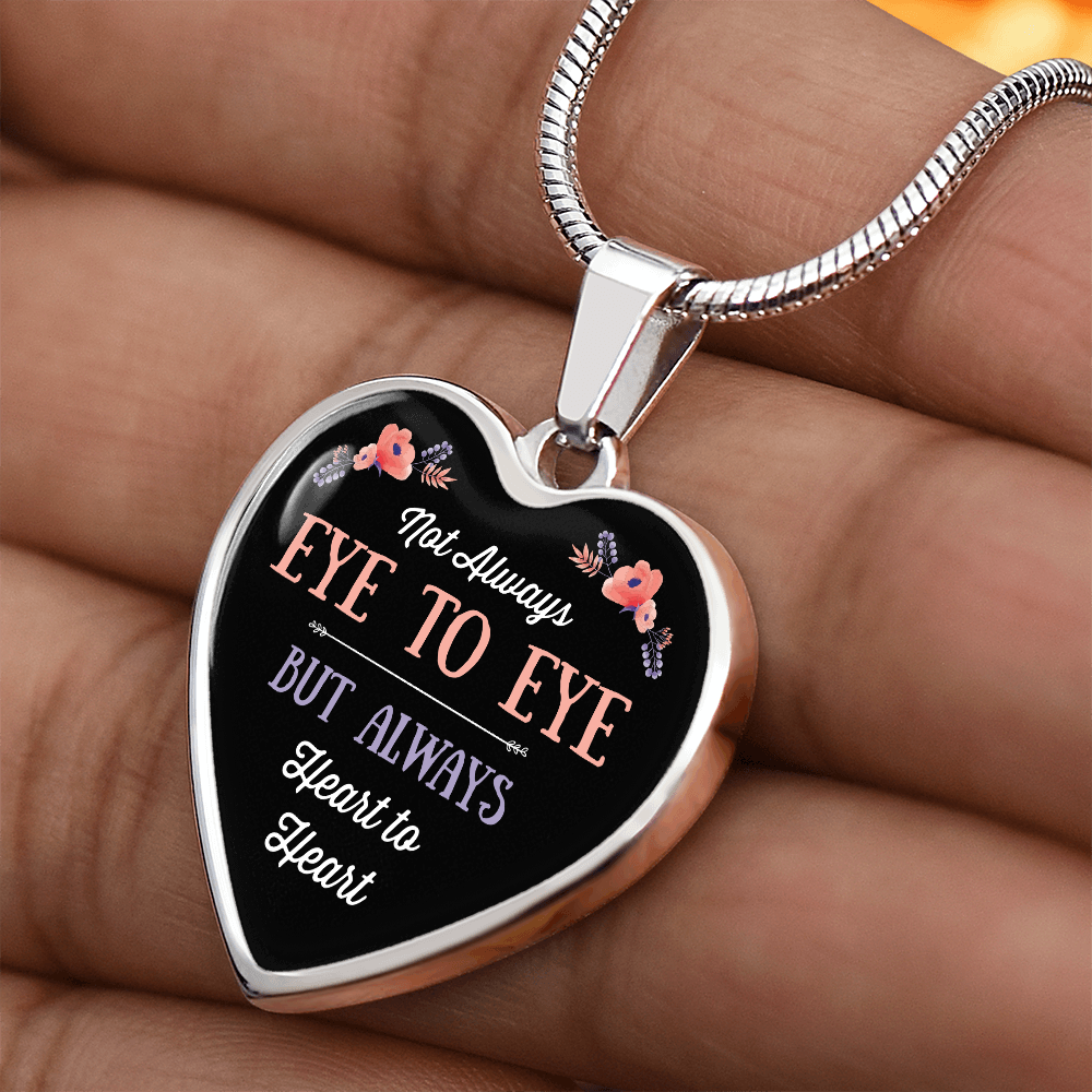 Luxury Graphic Heart Necklace - Eye to Eye heart