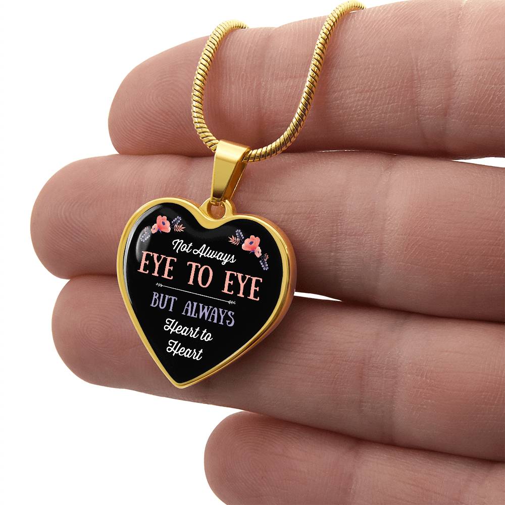 Luxury Graphic Heart Necklace - Eye to Eye heart