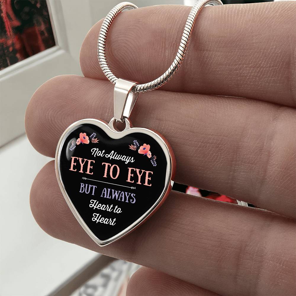 Luxury Graphic Heart Necklace - Eye to Eye heart