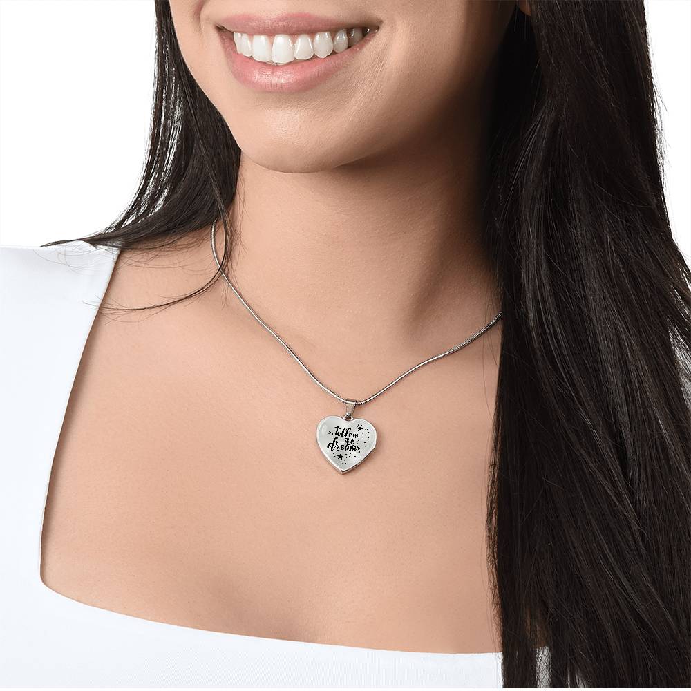 Luxury Graphic Heart Necklace - Follow your dreams