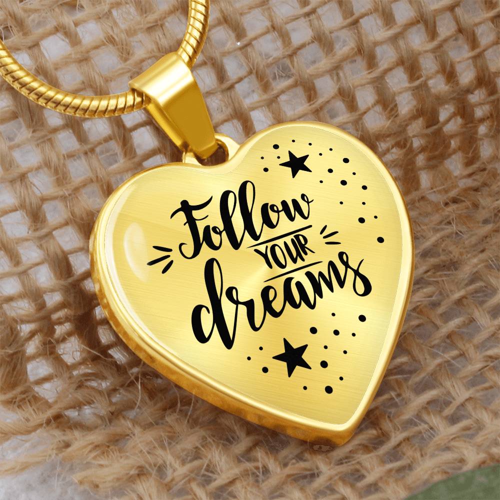 Luxury Graphic Heart Necklace - Follow your dreams