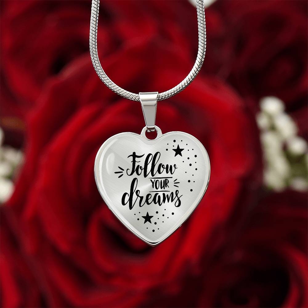 Luxury Graphic Heart Necklace - Follow your dreams