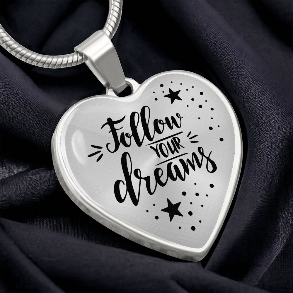 Luxury Graphic Heart Necklace - Follow your dreams