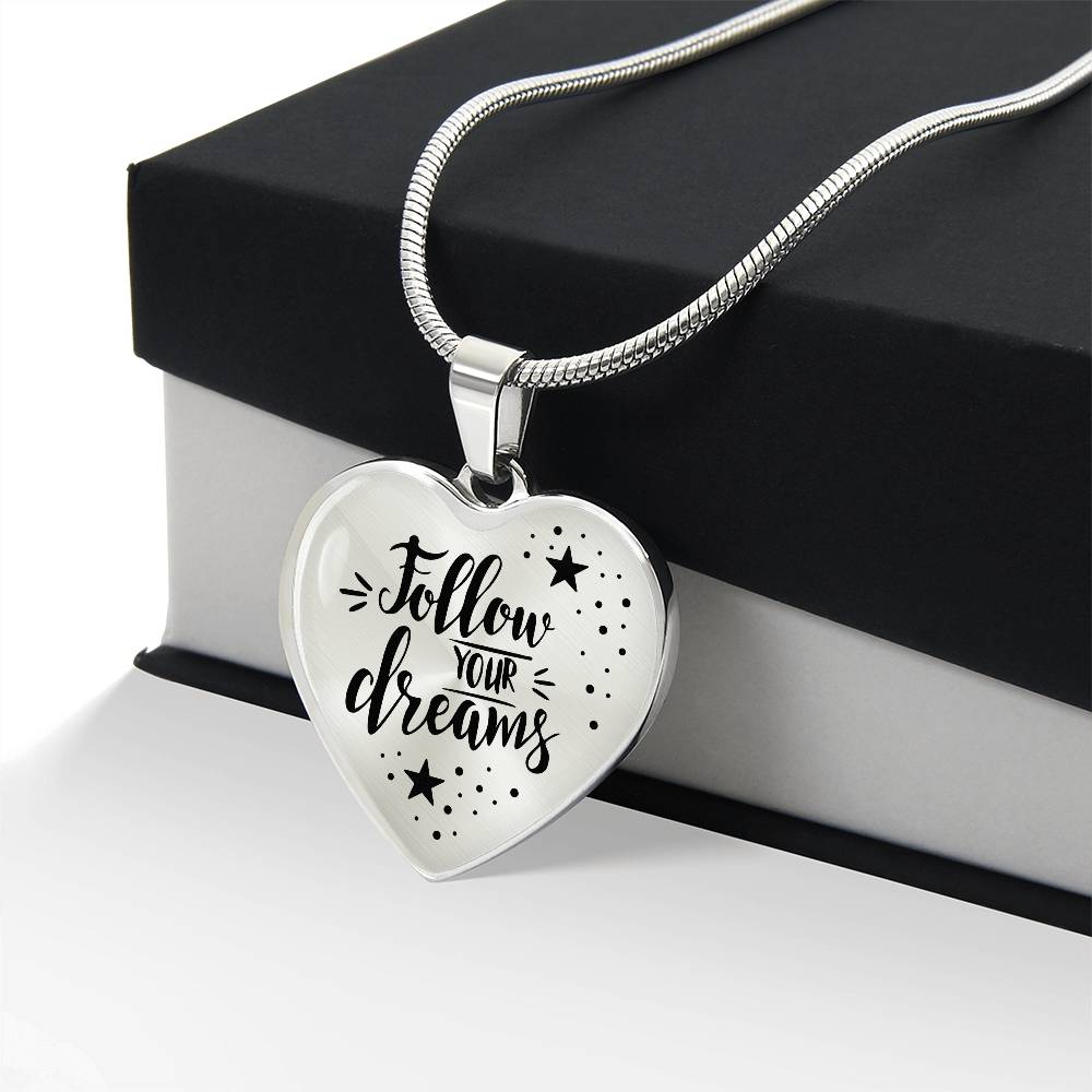 Luxury Graphic Heart Necklace - Follow your dreams