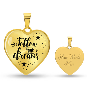 Luxury Graphic Heart Necklace - Follow your dreams