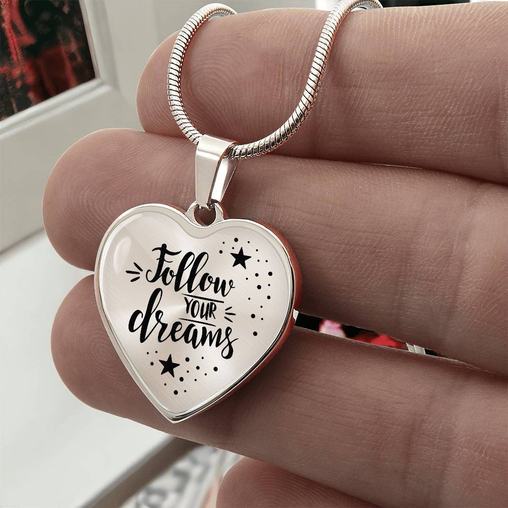 Luxury Graphic Heart Necklace - Follow your dreams