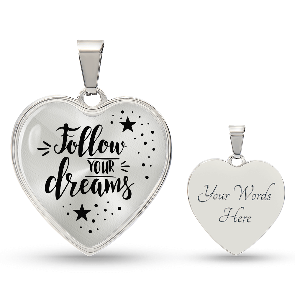 Luxury Graphic Heart Necklace - Follow your dreams