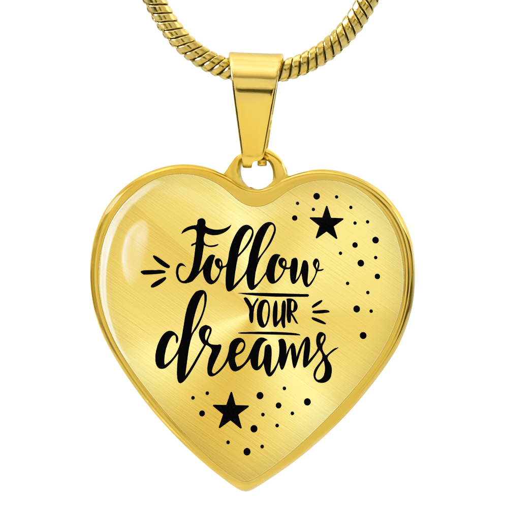 Luxury Graphic Heart Necklace - Follow your dreams