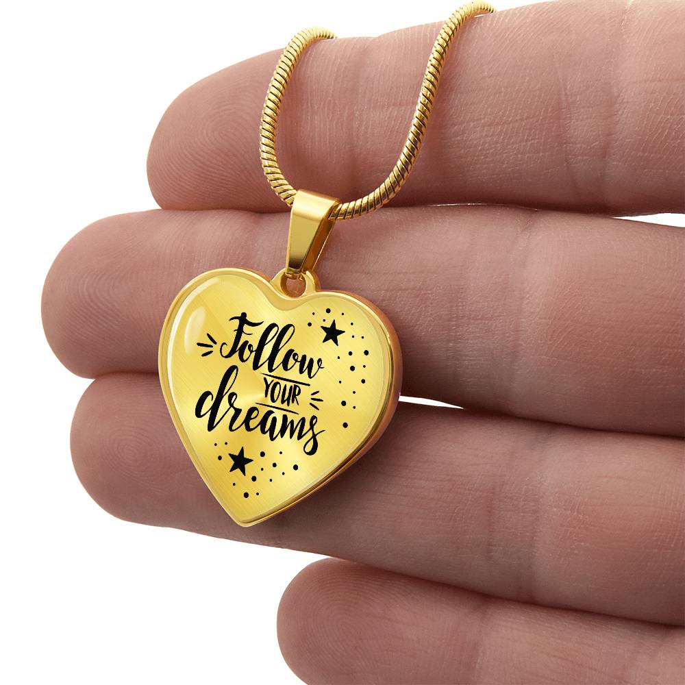 Luxury Graphic Heart Necklace - Follow your dreams