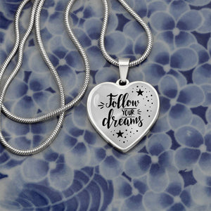 Luxury Graphic Heart Necklace - Follow your dreams