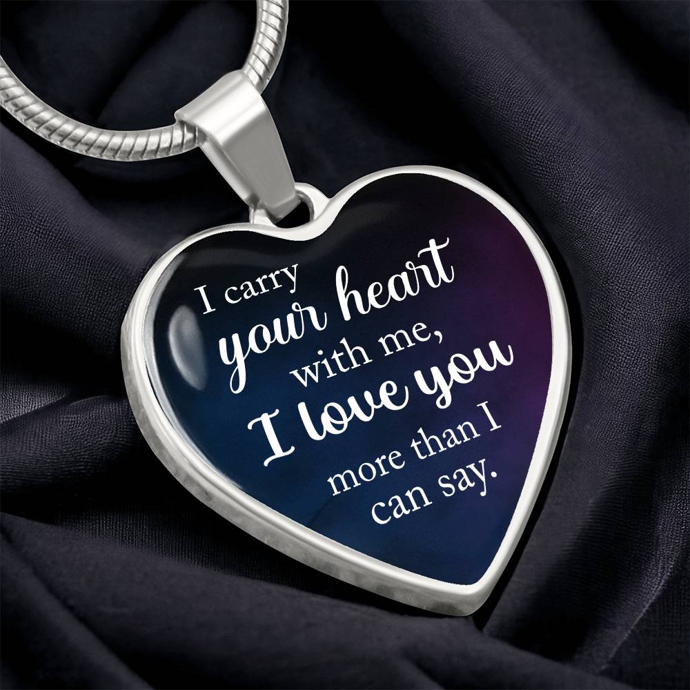 Luxury Graphic Heart Necklace - I carry your heart