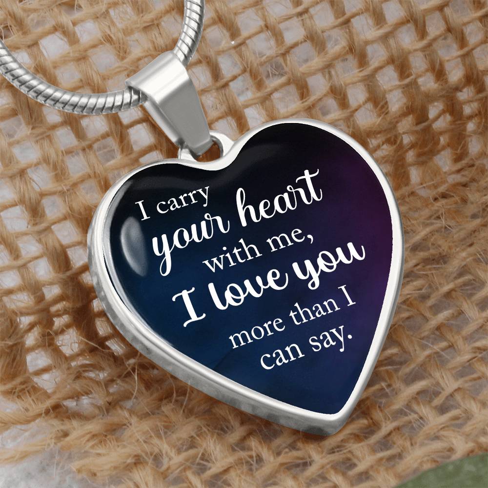 Luxury Graphic Heart Necklace - I carry your heart