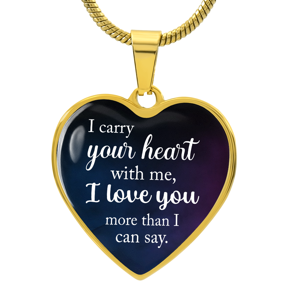 Luxury Graphic Heart Necklace - I carry your heart