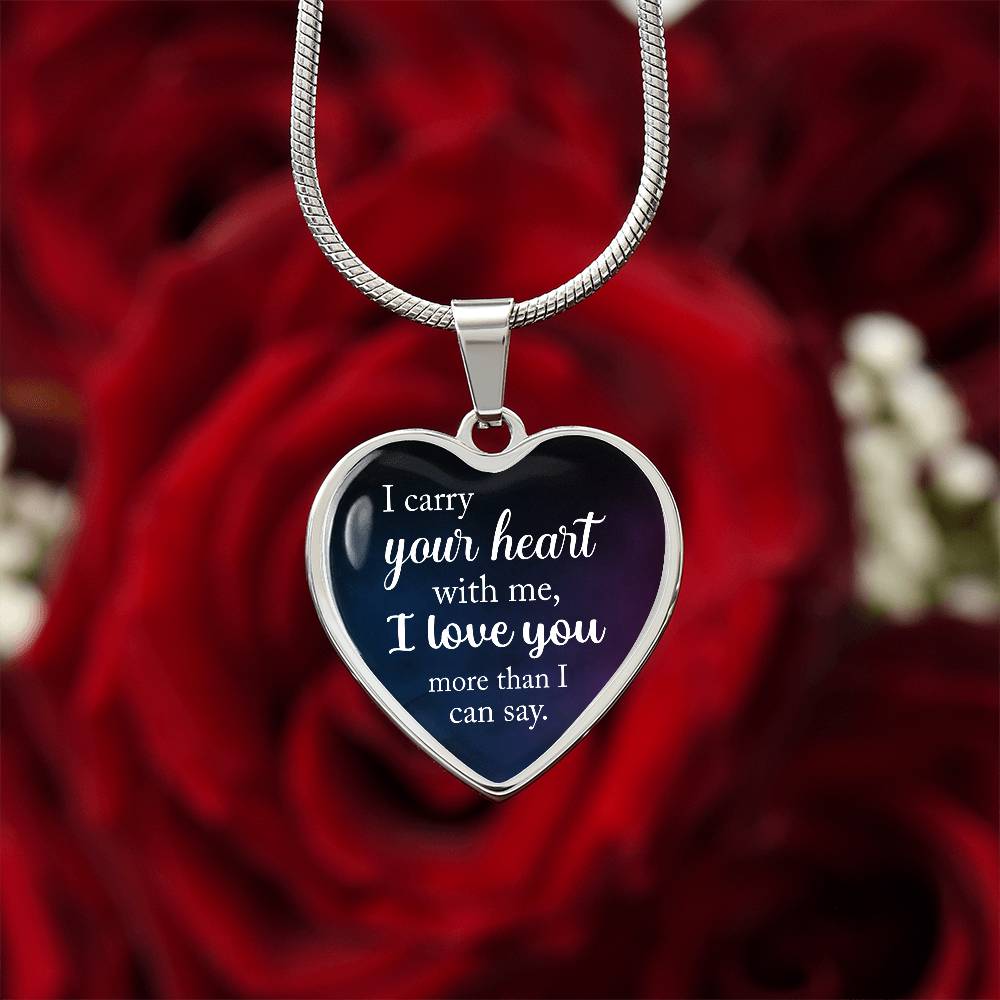 Luxury Graphic Heart Necklace - I carry your heart