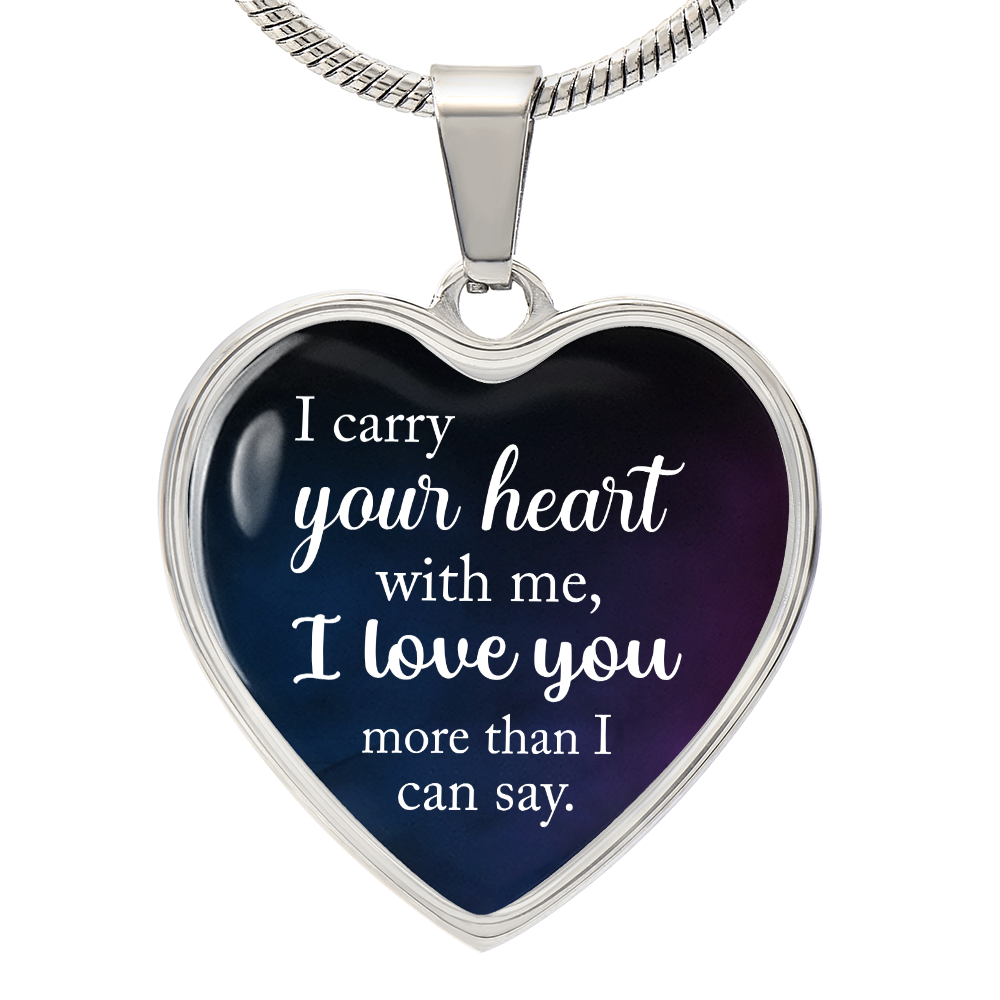 Luxury Graphic Heart Necklace - I carry your heart