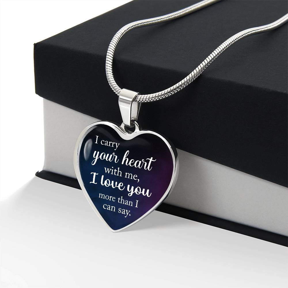 Luxury Graphic Heart Necklace - I carry your heart