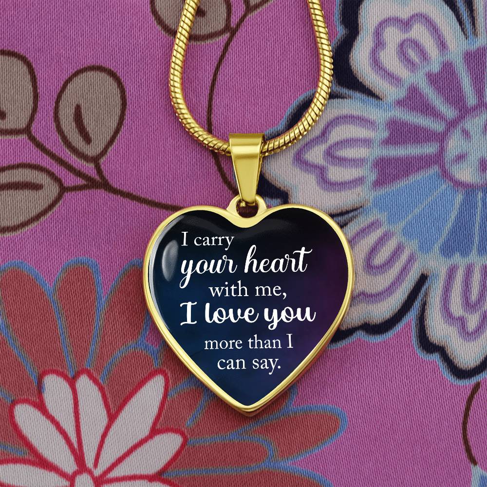 Luxury Graphic Heart Necklace - I carry your heart