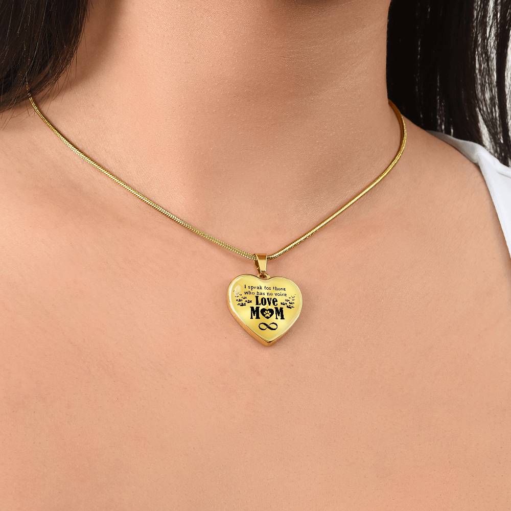 Luxury Graphic Heart Necklace - I speak for those