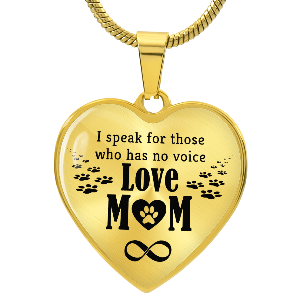 Luxury Graphic Heart Necklace - I speak for those