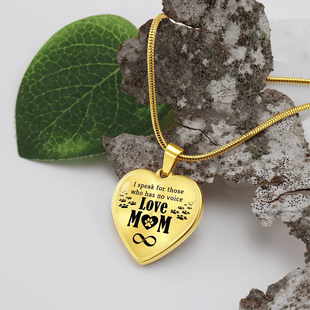 Luxury Graphic Heart Necklace - I speak for those